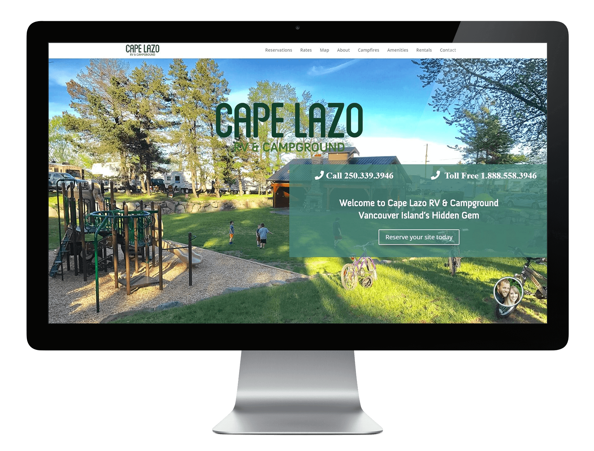 Cape Lazo RV & Campground Website Screen Capture