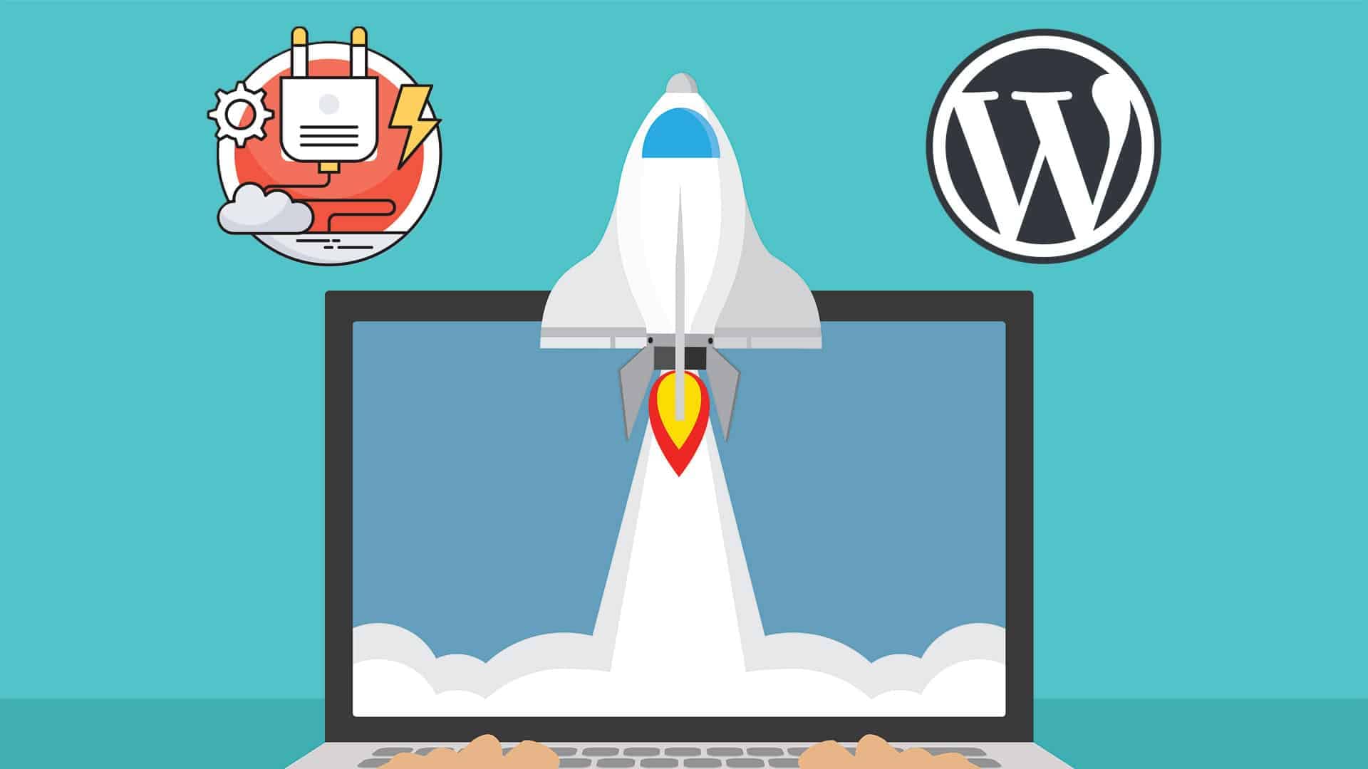 Rocketship speeding up WordPress