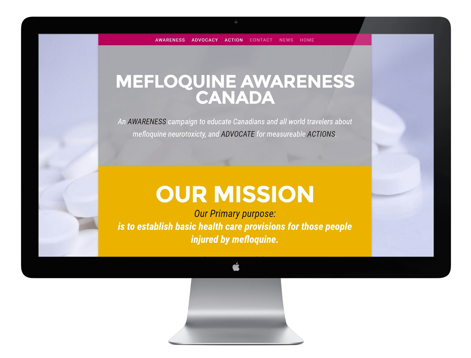 Mefloquine Awareness Canada Website Screen Capture